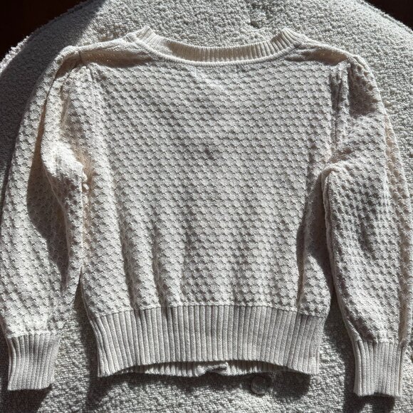 NWT Classic Waffle Knit Cardigan - Cream - Picture 3 of 6
